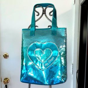 Six Flags Turquoise Embellished Tote Bag